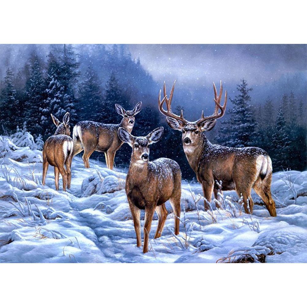 40*30CM - Round Drill Diamond Painting - Deer, 501 Original
