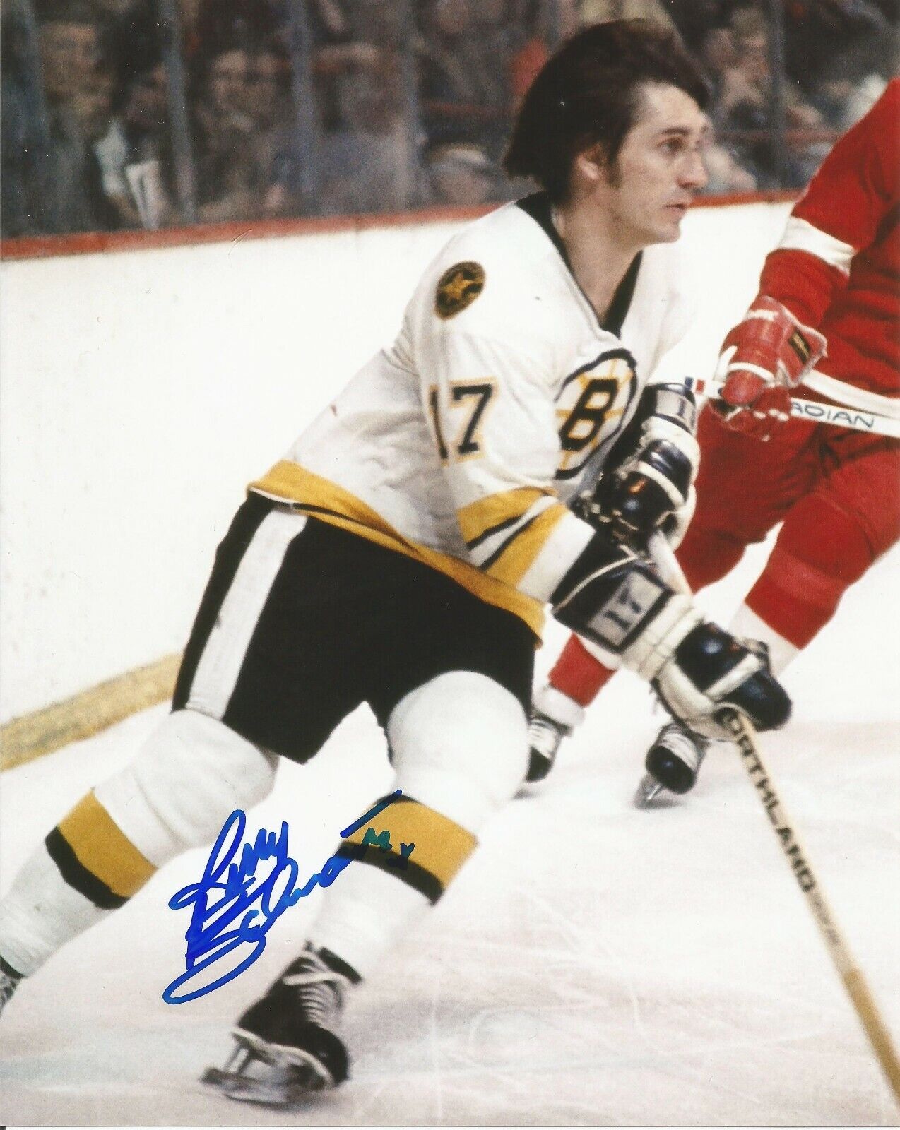 BOBBY SCHMAUTZ SIGNED BOSTON BRUINS 8x10 Photo Poster painting #3 with COA