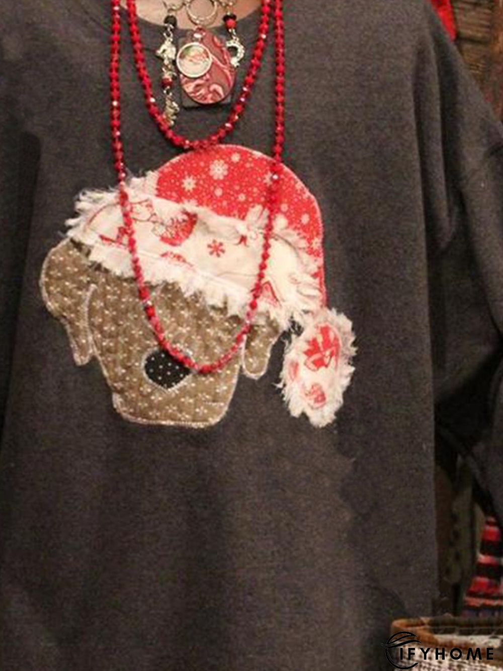 Crew Neck Long Sleeve Animal Shift Sweatshirts | IFYHOME