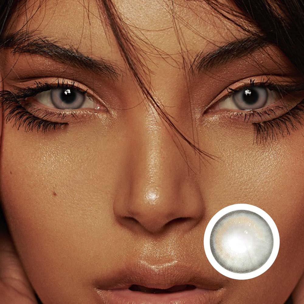 NEBULALENS Silver-Gray Yearly Prescription Colored Contacts NEBULALENS