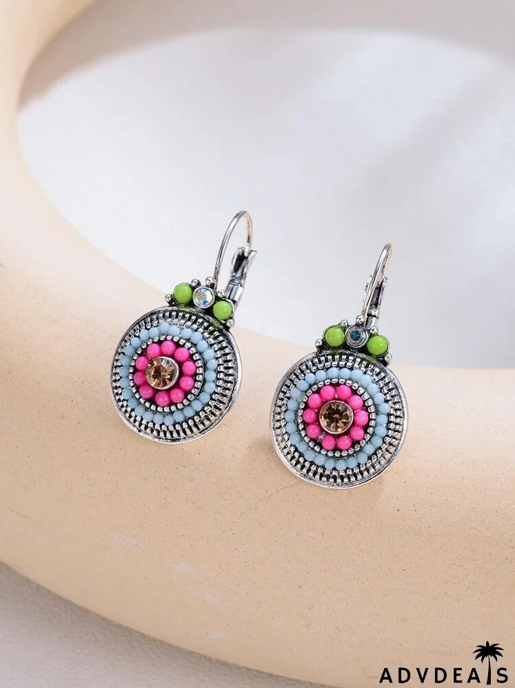 Bead Round Design Earrings