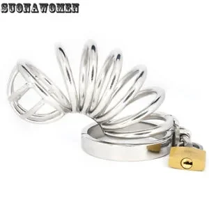 pornhint Pornhint Stainless Steel Chastity Cage To Cage Spikes Lock Ring Chastity Cage with Device