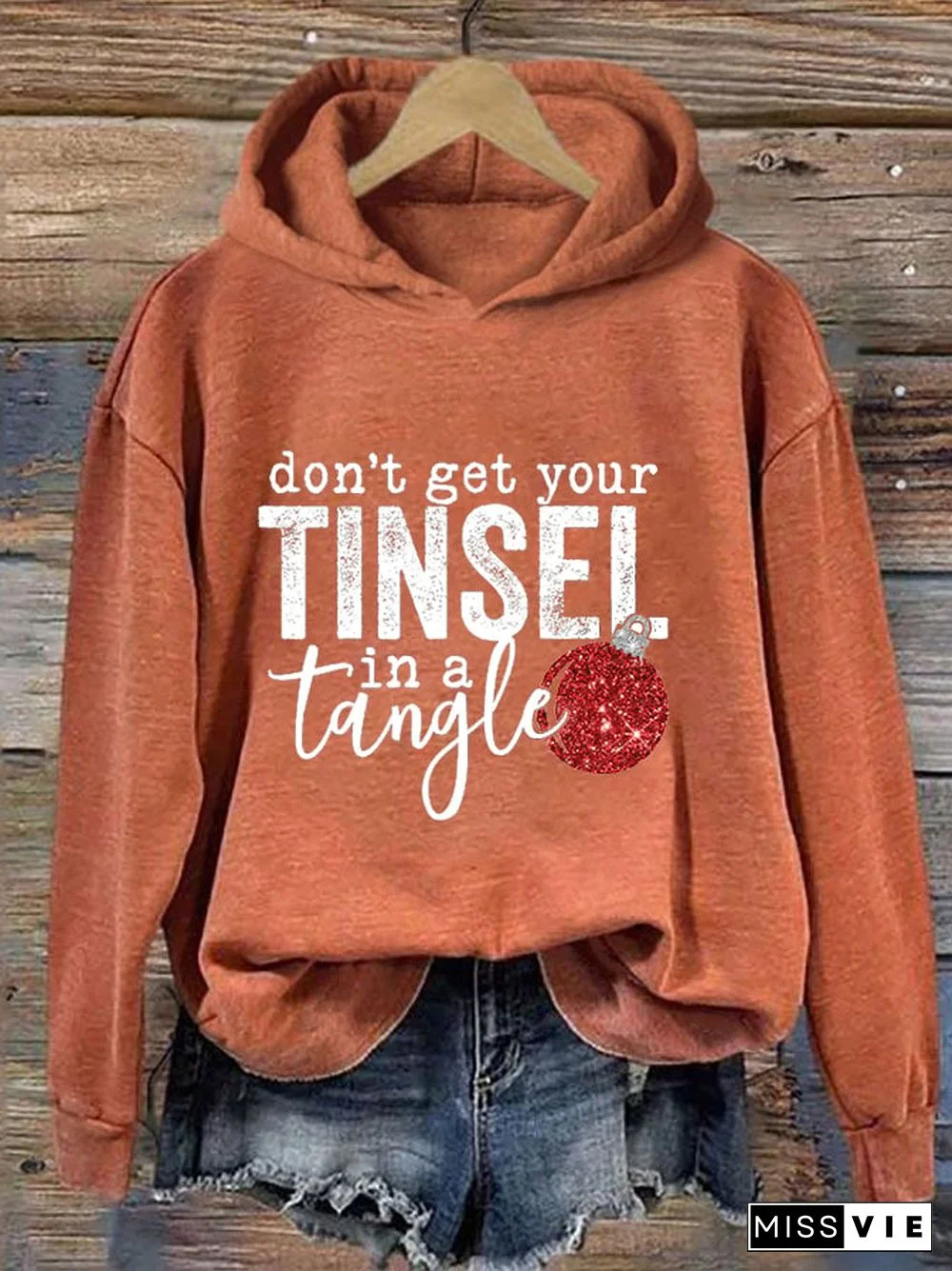 Women's Christmas Don't Get Your Tinsel in a Tangle Casual Hoodie