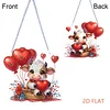 Valentine Day 2D Flat DIY Diamond Art Pendant Diamond Painting Crafts Set (Calf)