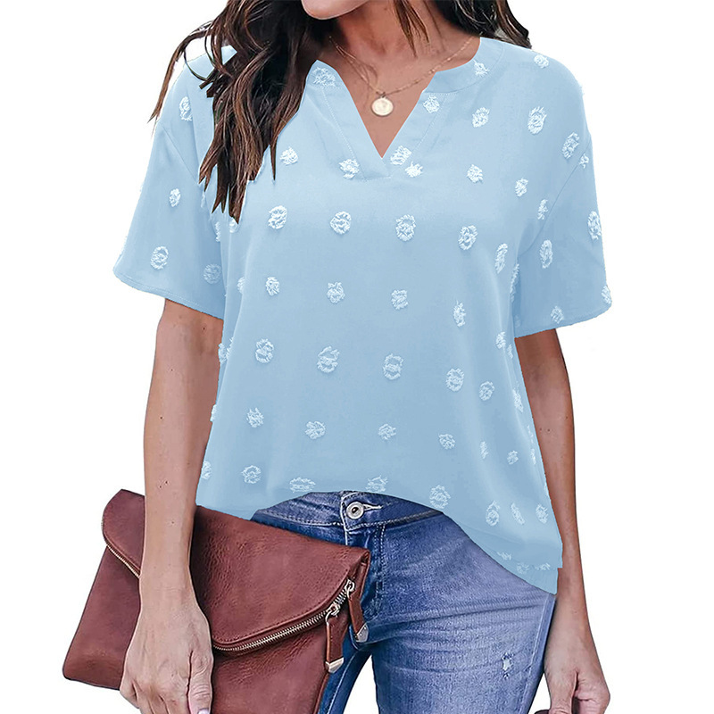 Summer Short Sleeve New Casual Solid Elegant Chiffon T-shirts