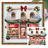 >SALE<Full Embroidery Cotton Thread 11CT Printed Christmas Shop Cross Stitch 50x50cm