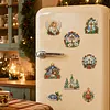 10PCS DIY Pearl Diamond Painting Christmas Fridge Magnets, Sparkling Rhinestone Refrigerator Magnet Craft Kit for Home Decor & Gifts
