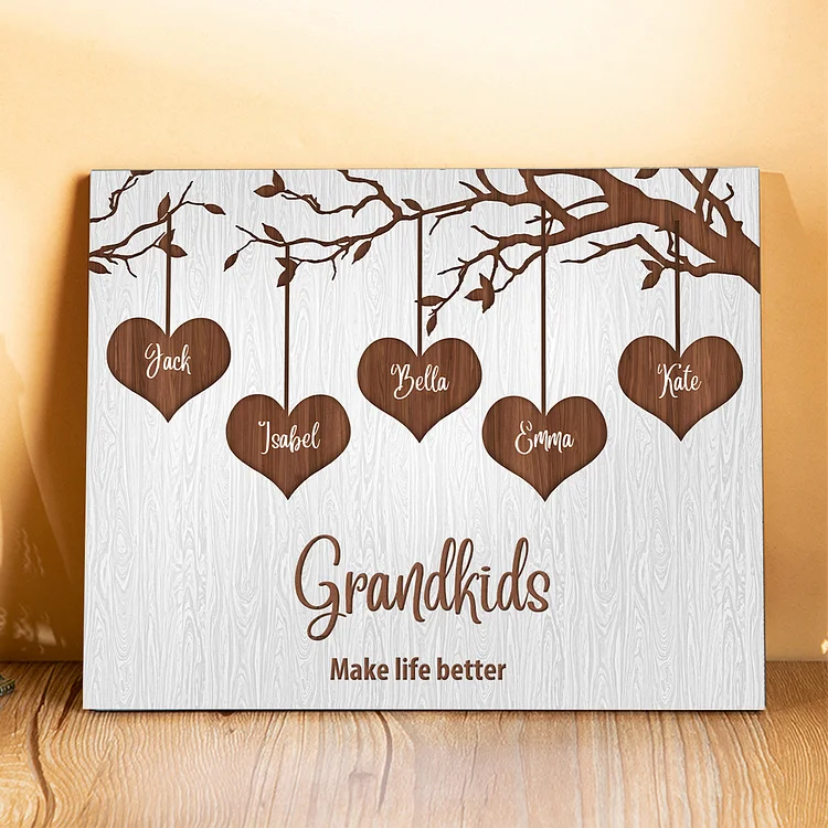 Personalised Wooden Plaque Custom 2–8 Names Home Decoration Gift for ...