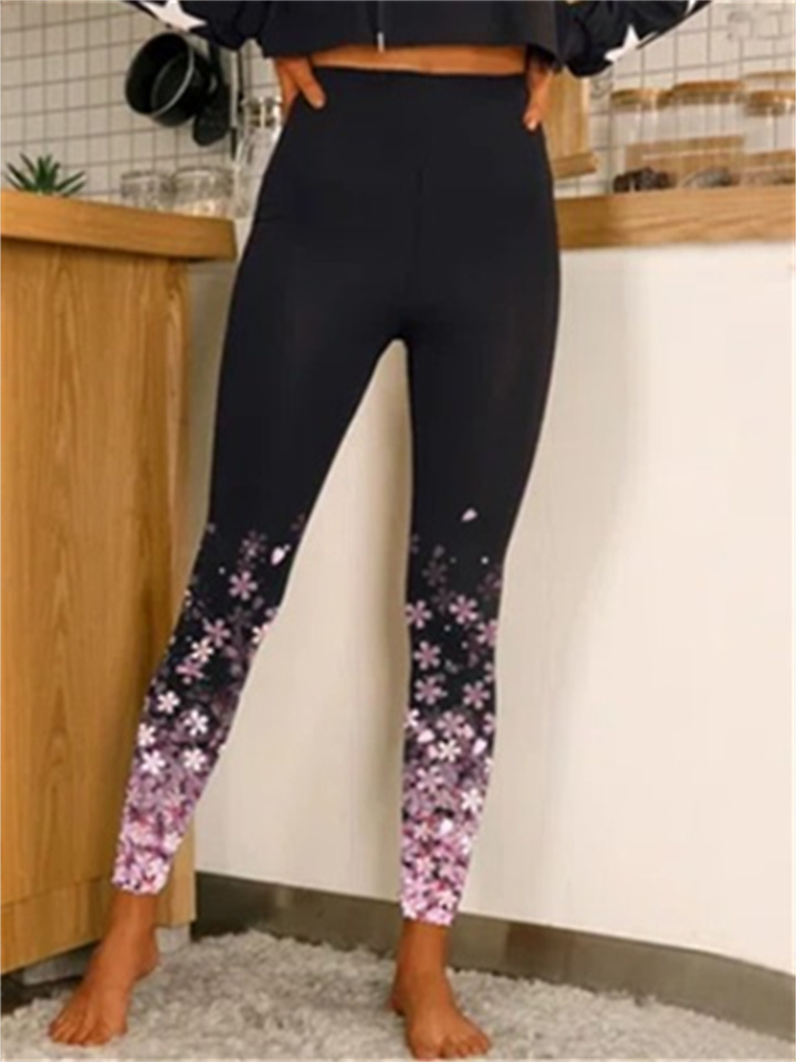 Women's Tights Leggings Black / Red Black / White White / Black Mid Waist Designer Tights Casual / Sporty Casual Weekend Cut Out Print Micro-elastic Ankle-Length Tummy Control Butterfly S M L XL XXL