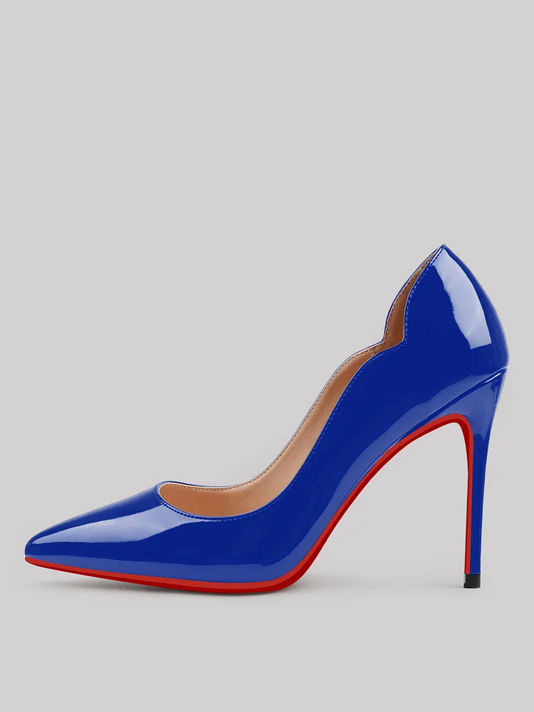 100mm Women's Classic Pointed Toe Red Bottom High Heels for Party Wedding Pumps