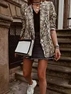 Fashion Printed Lapel Collar Long Sleeves Blazer