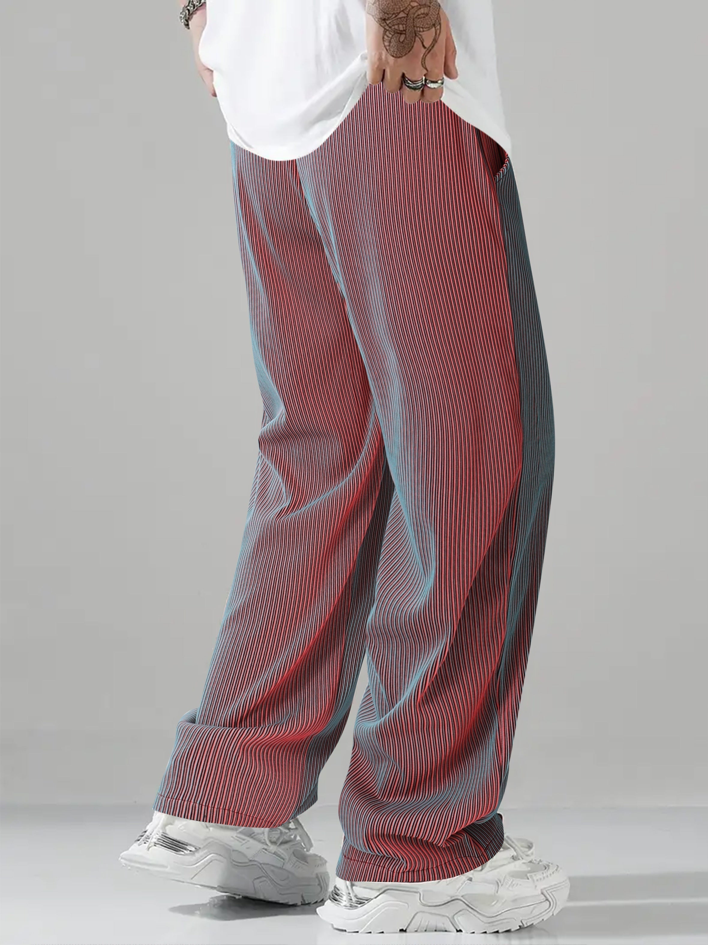 Men's Lightweight Striped Trousers &ndash; Straight-Leg Drawstring &ndash; view 2
