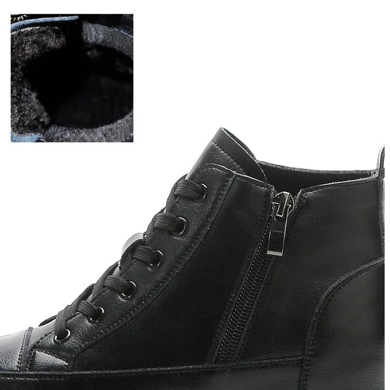 Fujin 9cm Genuine Leather Women Casual Shoes Chunky Sneakers Za Platform Wedge Hidden Heel Height High Top Women Vulcanized Shoe