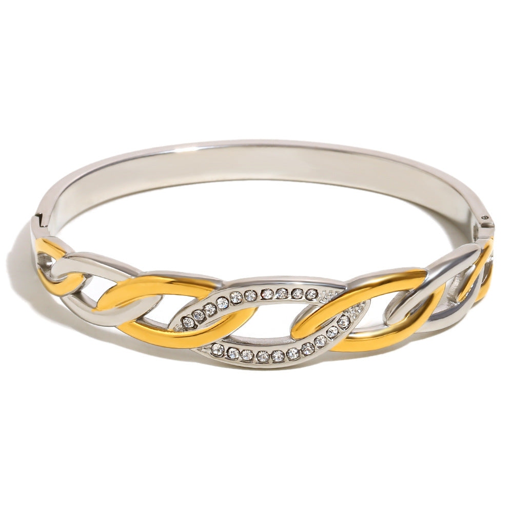 Versatile Fashion Bracelet Stainless Steel 18K Gold Plated Love Chain Water Drop Arrangement Buckle Bracelet For Women