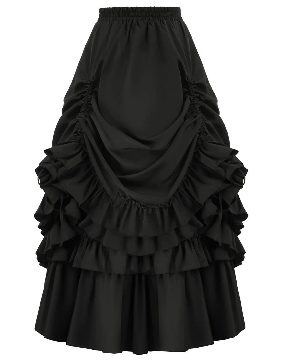 Women Vintage Gothic Victorian Style Renaissance Skirt  With Pleated Ruffles Novameme