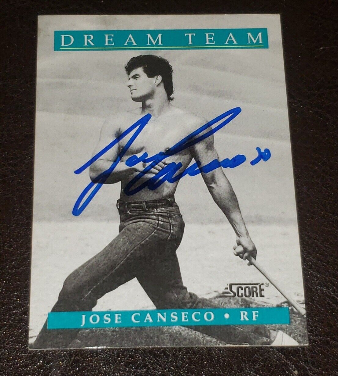 JOSE CANSECO 'OAKLAND ATHLETICS' 40/40 CLUB SIGNED BASEBALL CARD *1