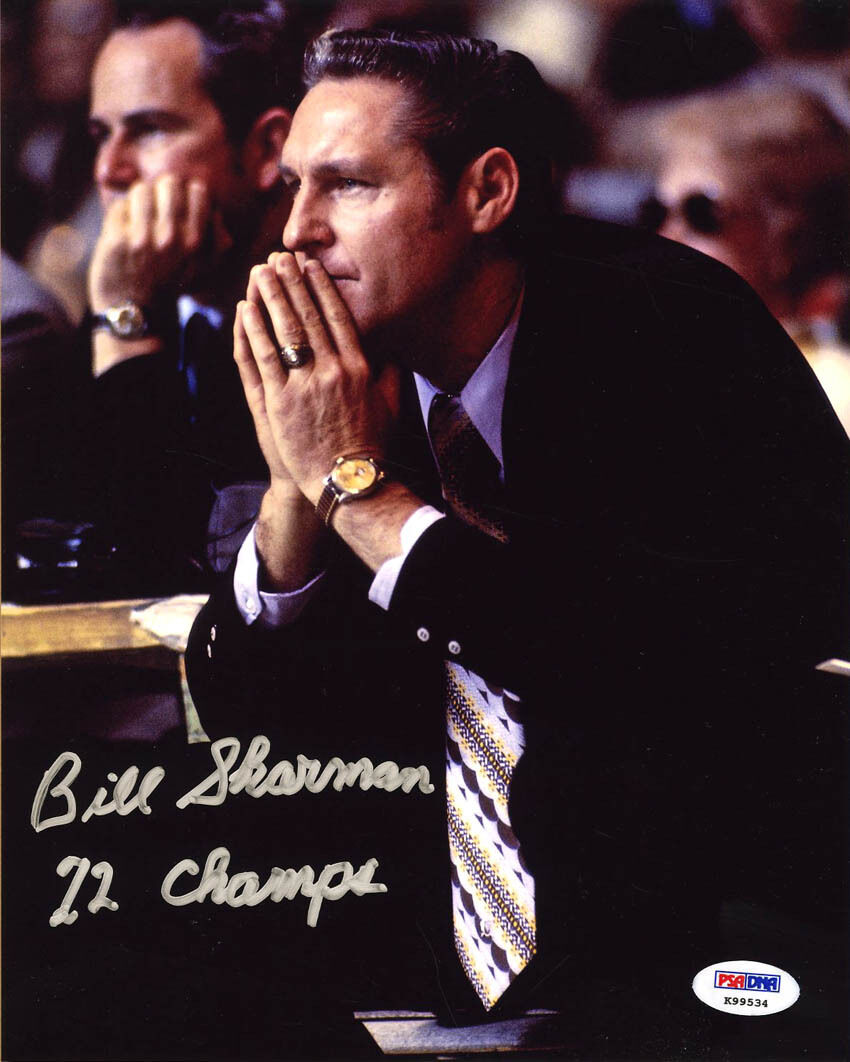 Bill Sharman SIGNED 8x10 Photo Poster painting Coach Los Angeles Lakers PSA/DNA AUTOGRAPHED