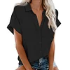 Gioiacombo™ Camicia da donna con bottoni a bavero manica corta