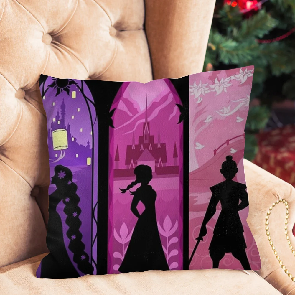 11CT Printed Princess Cross Stitch Pillowcase Embroidery Pillow Cover Decor(4)