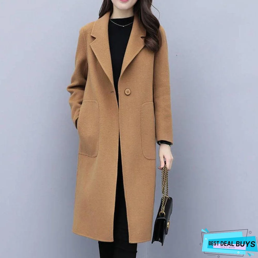 Woolen Mid-Length Coat