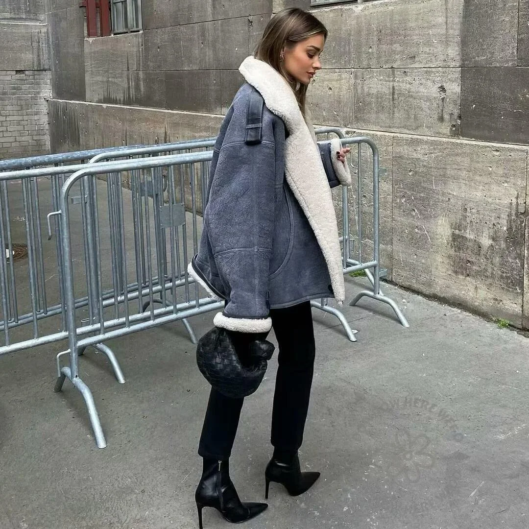 Nigikala Nigikala New Women's Fur Coat Special Craft Piece Lamb Wool Coat