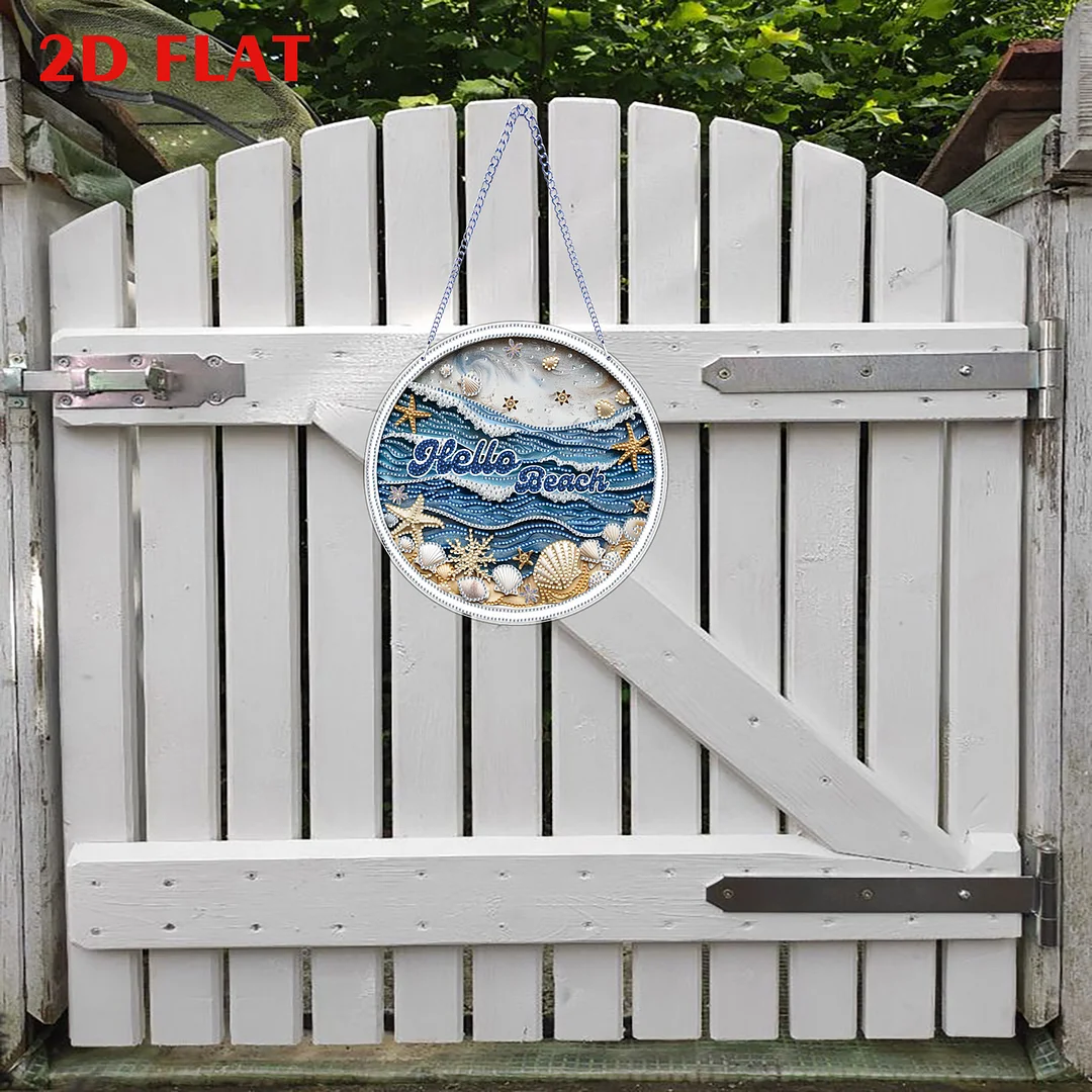 Waves 2D Flat DIY Acrylic Diamond Art Pendant for Adults Gift Home Window Decor