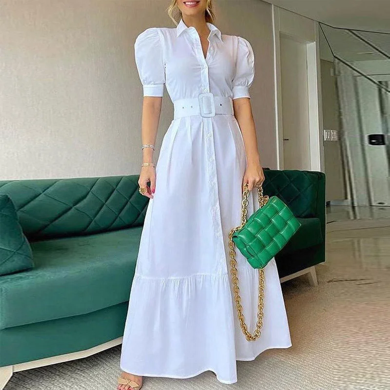 Puff Sleeve Women Party Maxi Dress