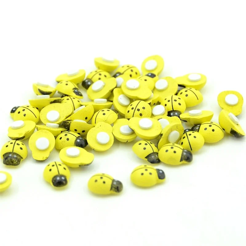 20Pcs Fashion Beatles Wooden Ladybird Wall Sticker Children Kids Painted  DIY Craft Wedding Home Party Holiday Decoration