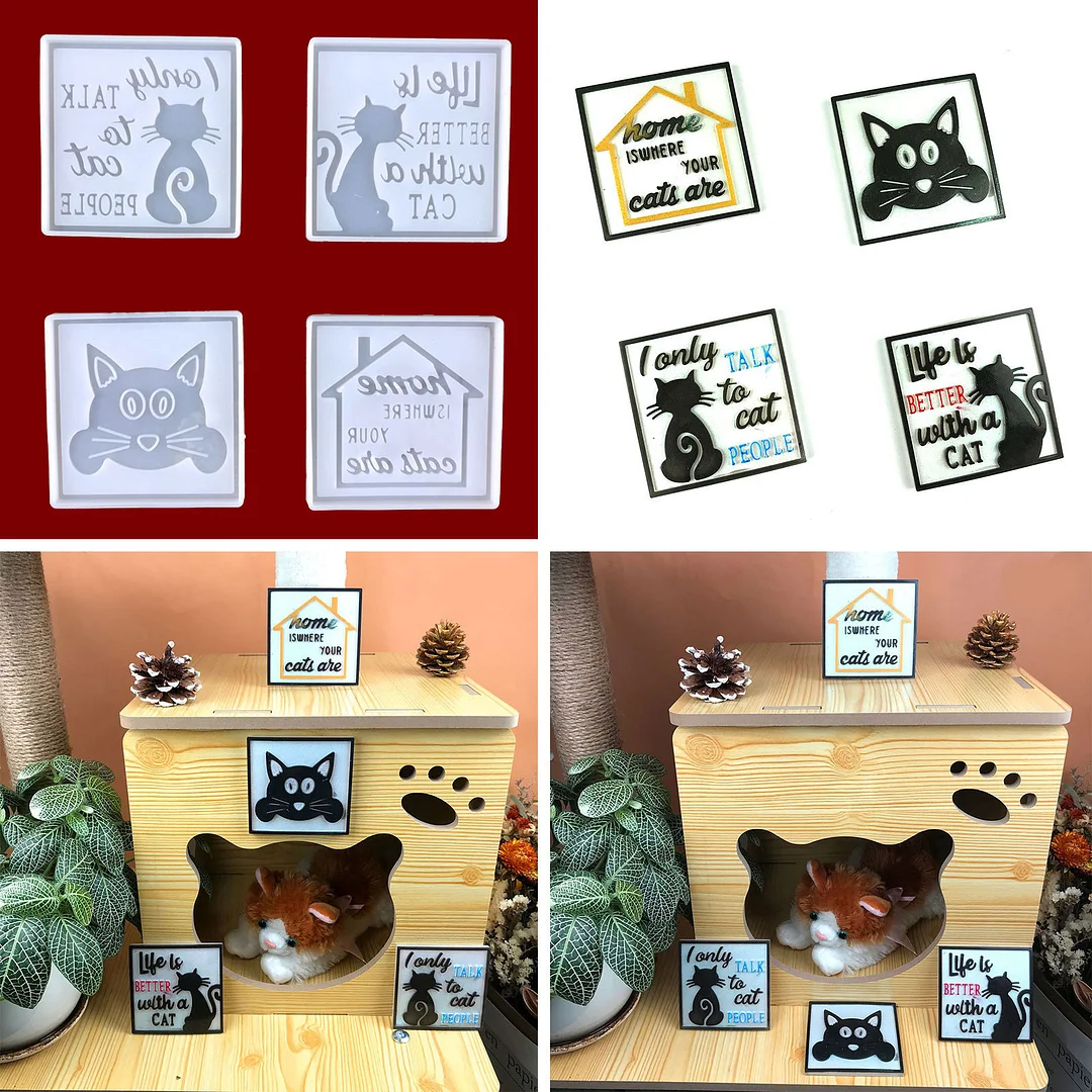 Cat House Decorations Resin Mold