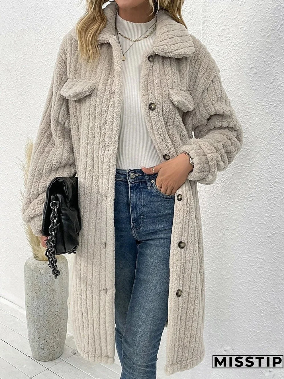 Women's Elegant Popular Fur Lapel Plush Coats