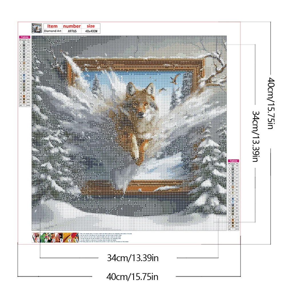 Diamond Painting - Full Round Drill - Wolf Out of the Frame(Canvas|40*40cm)