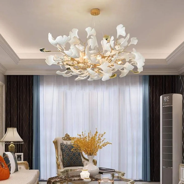 Unique Ceramic Ginkgo Petal Art Deco chandelier