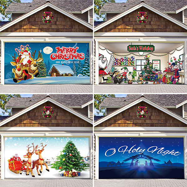 Saker Christmas Garage Door Banner