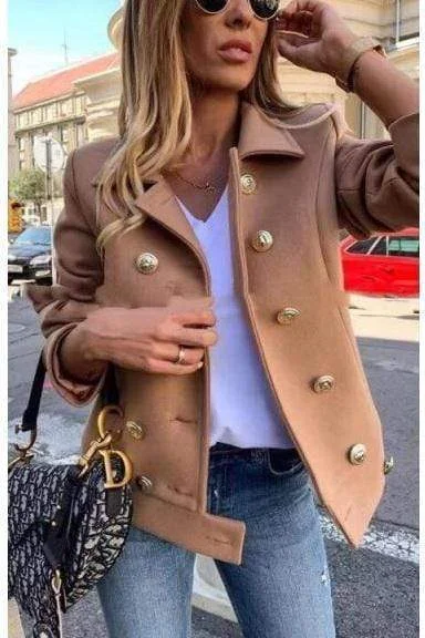 Fashion Double Breasted Short Coat
