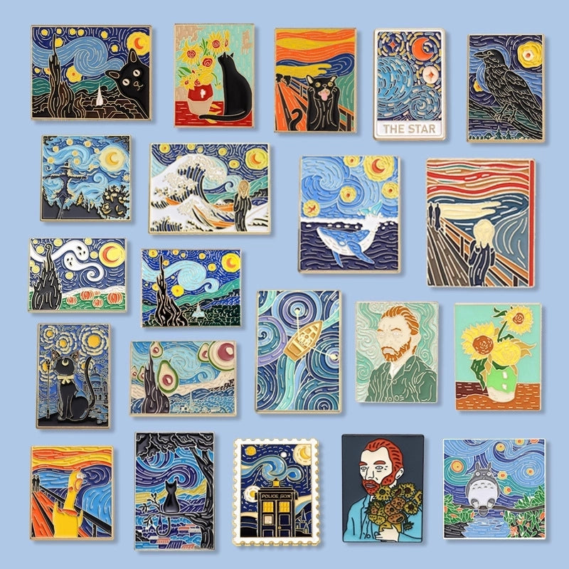 IG Style Pin Oil Painting Alloy Plating Unisex Brooches