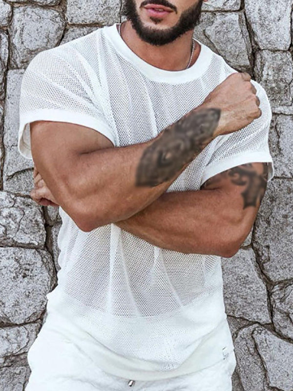 Aonga - Men's Casual Mesh Short Sleeve T-ShirtsI aonga