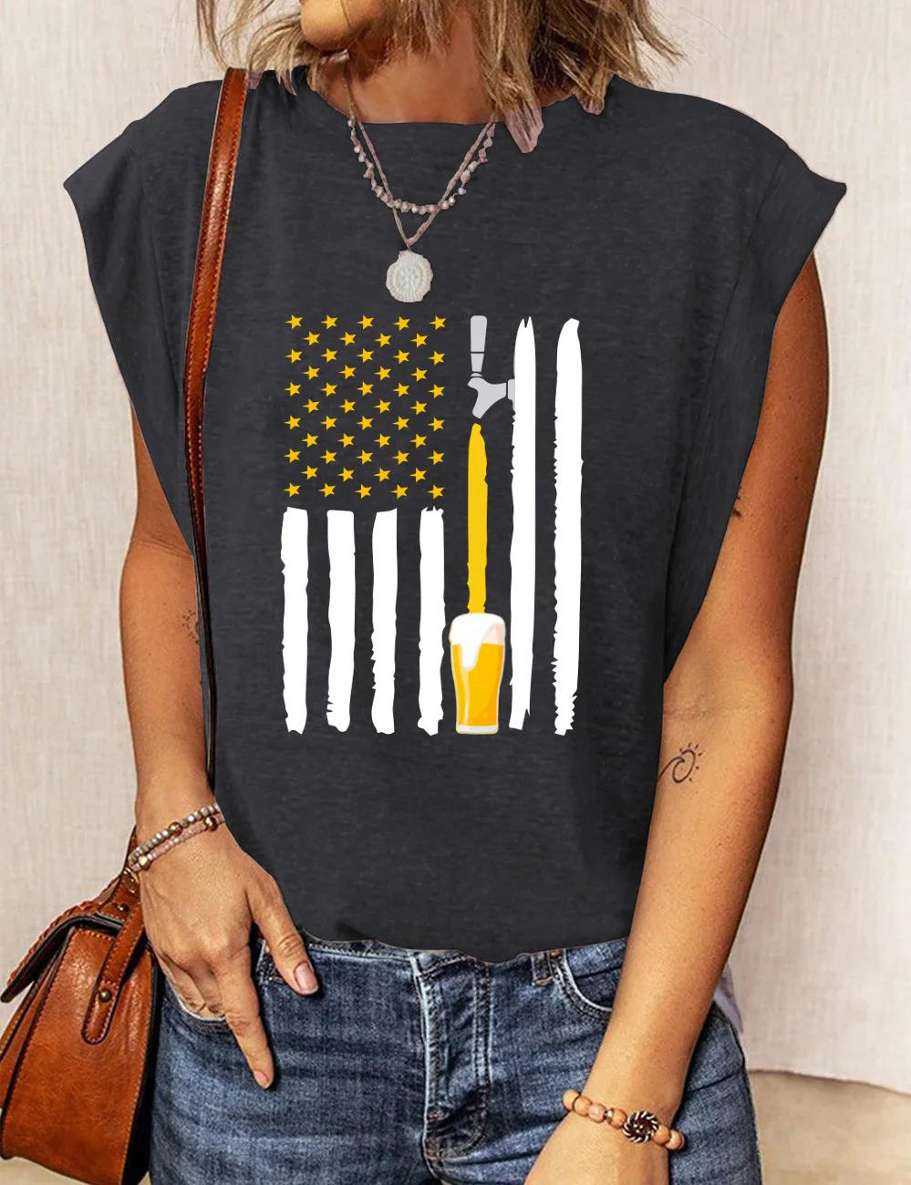 American Flag Drinking T-Shirt