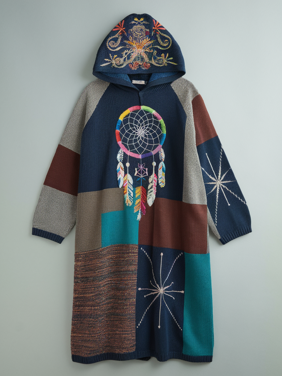 Dreamcatcher embroidered astrological hooded cape d1ff