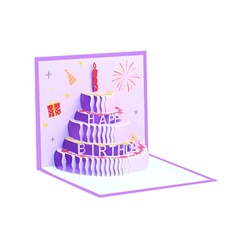 Birthday Jump Out Card Creative 3D Greeting Card For All Occasion (Purple) gbfke