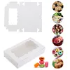 30 Pack Kraft Bakery Box with Clear Window Cookie Box Pastry Box for Gift Giving