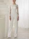 False Two Long Sleeves+Wide Leg Jumpsuit