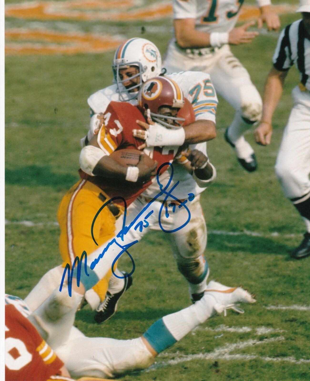 MANNY FERNANDEZ MIAMI DOLPHINS 17-0 ACTION SIGNED 8x10