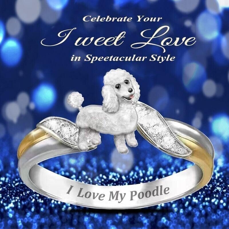 Crystal Dog Memorial Ring For Dog Lover
