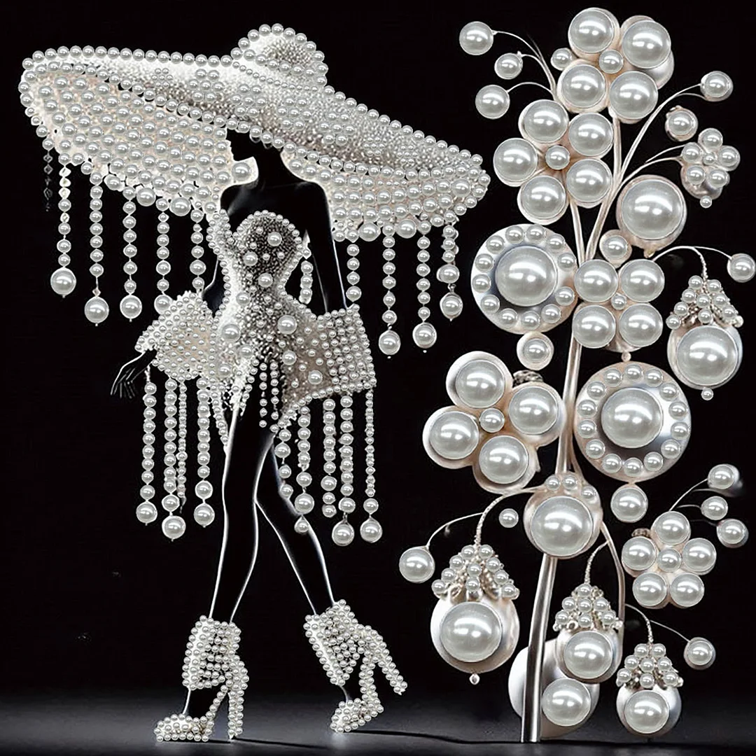 Elegant Lady - DIY Pearl Diamond Art Kit With Frame 30*30cm