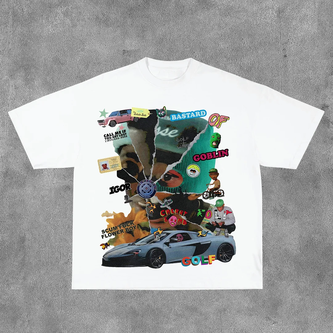 Kanye Multi-element Print Short Sleeve T-Shirt