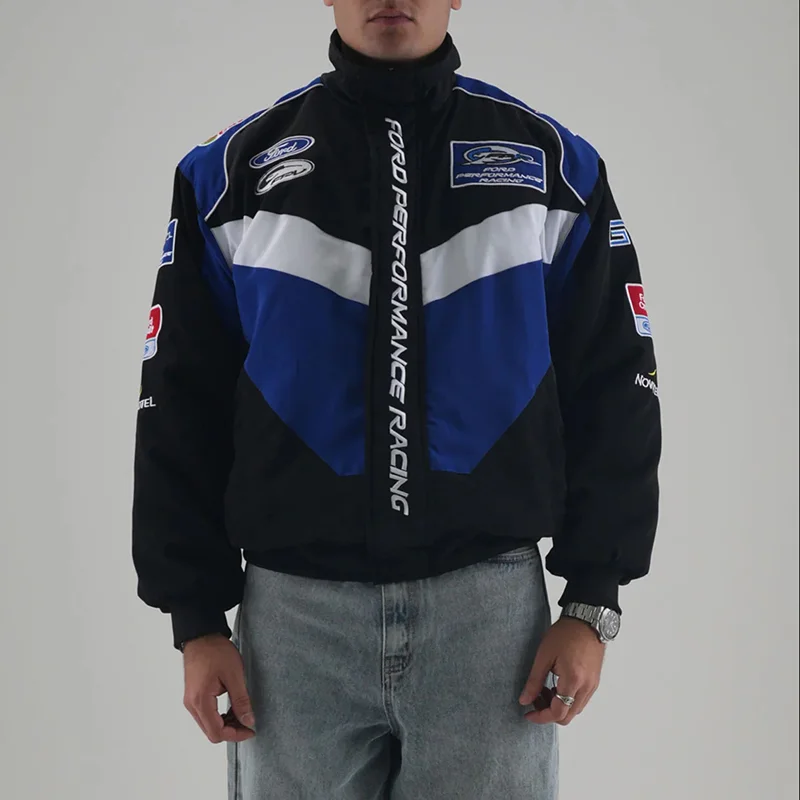 Unisex Racing Style Street Fashion Loose Racing Casual Print Jacket