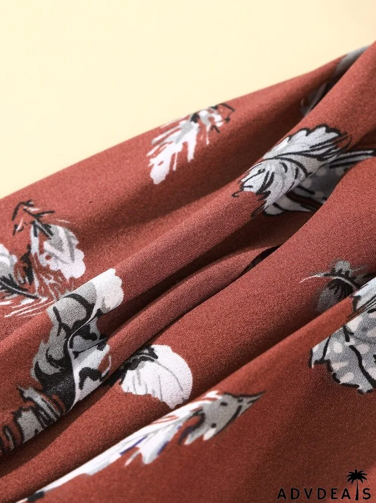 Feather Print Scarf Hair Tie