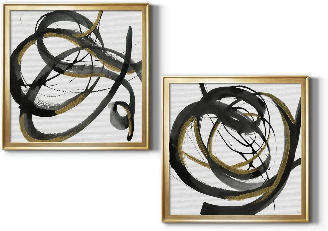 Renditions Gallery, Abstract Wall Art, Windy Trail I, Modern Decorations, Premium Gallery Wrapped Print Decor for Office, Bedroom, Home, Ready to Hang, Gold Framed Artwork Set, 22X22 22X22