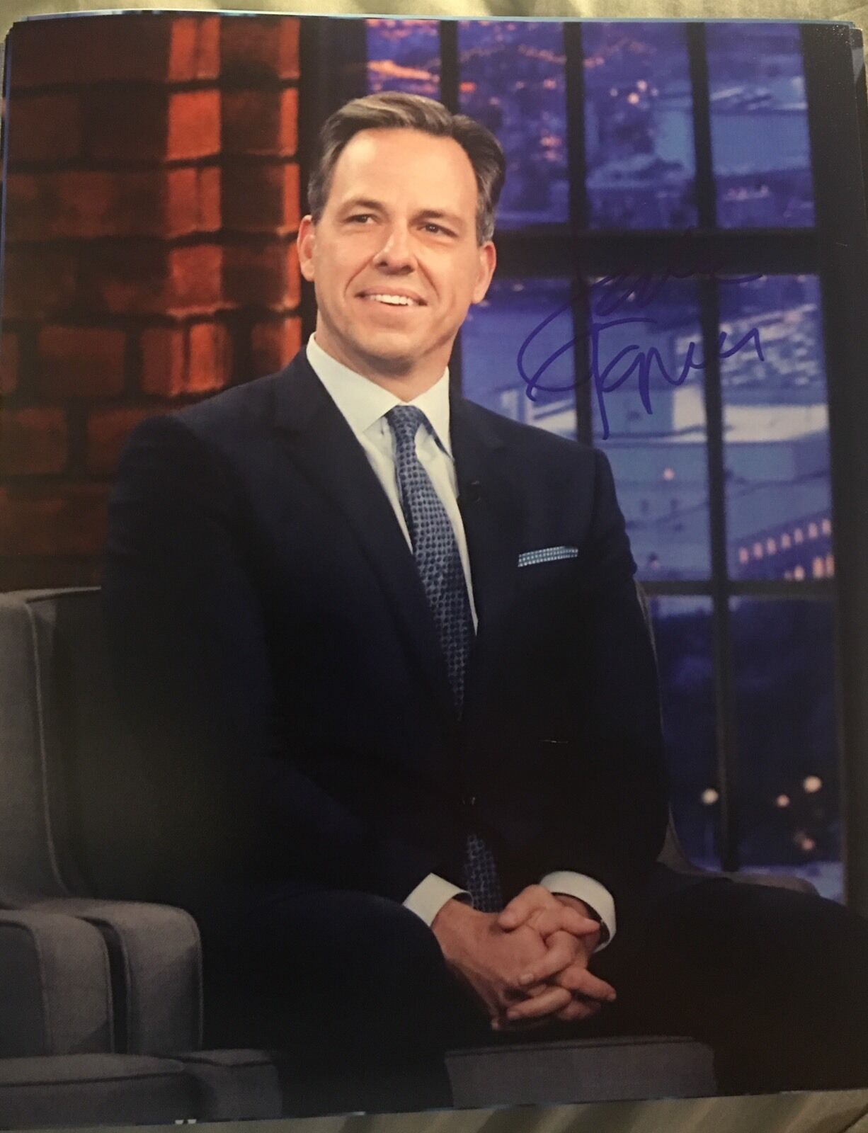 Jake Tapper Signed 8x10 Photo Poster painting COA Autograph State Of The Union CNN D5