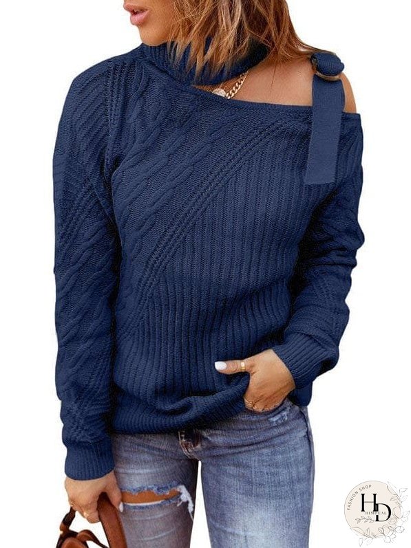 Unique Knit Sweater with Cutout Detail